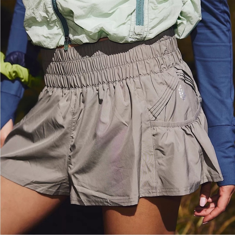 FP Movement Large Shorts Get Your Flirt On built in briefs Sage Stone gray